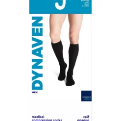 Dynaven Opaque Ribbed Men's Knee High 20-30 mmHg