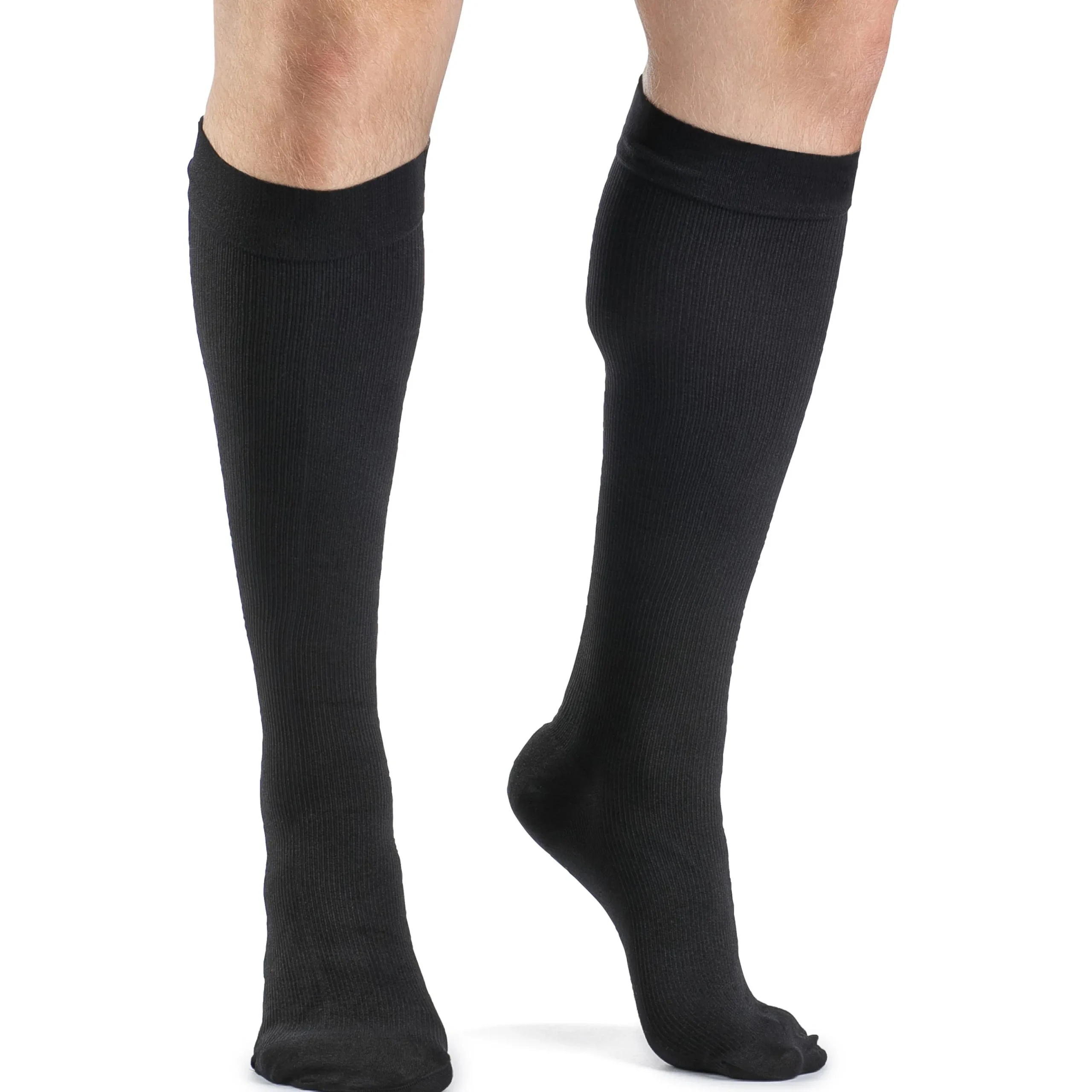 Dynaven Opaque Ribbed Men's Knee High 20-30 mmHg