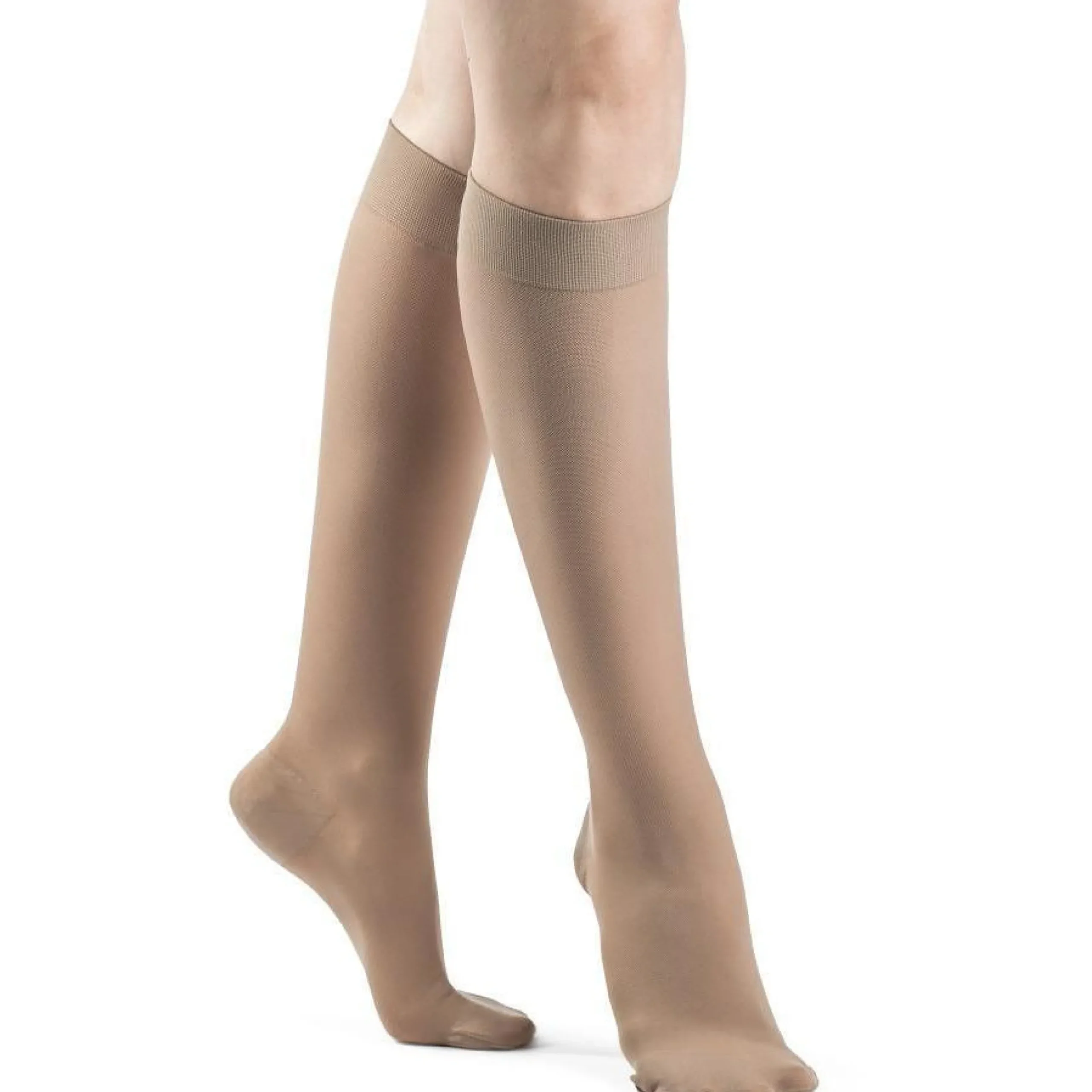 Dynaven Opaque Women's Knee High 30-40 mmHg w/ Silicone Top