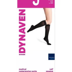 Dynaven Opaque Women's Knee High 30-40 mmHg w/ Silicone Top
