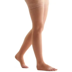 EvoNation Everyday Sheer 20-30 mmHg OPEN TOE Thigh High w/ Lace Top Band