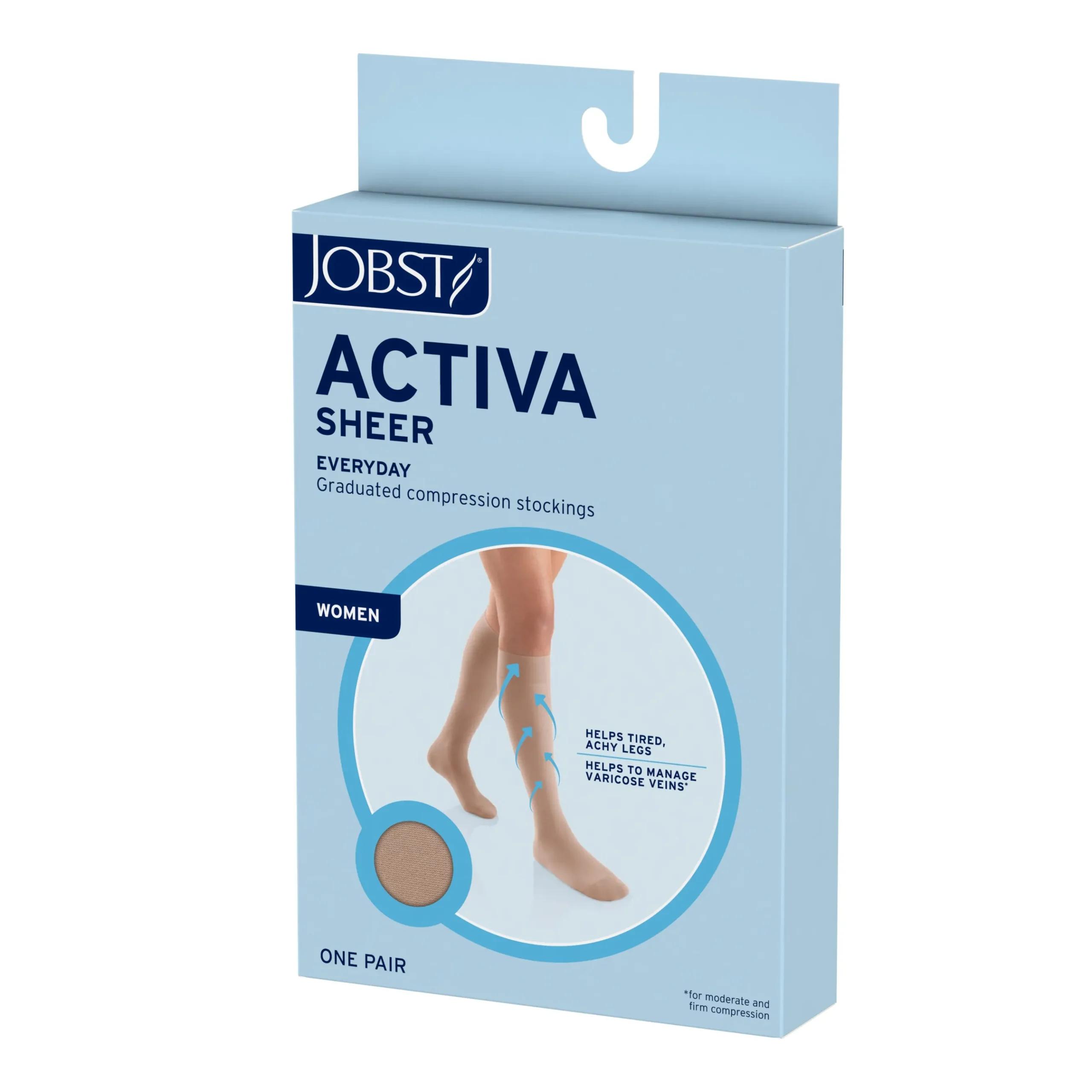 JOBST® ACTIVA Sheer Thigh High 15-20 mmHg w/ Silicone Lace Band