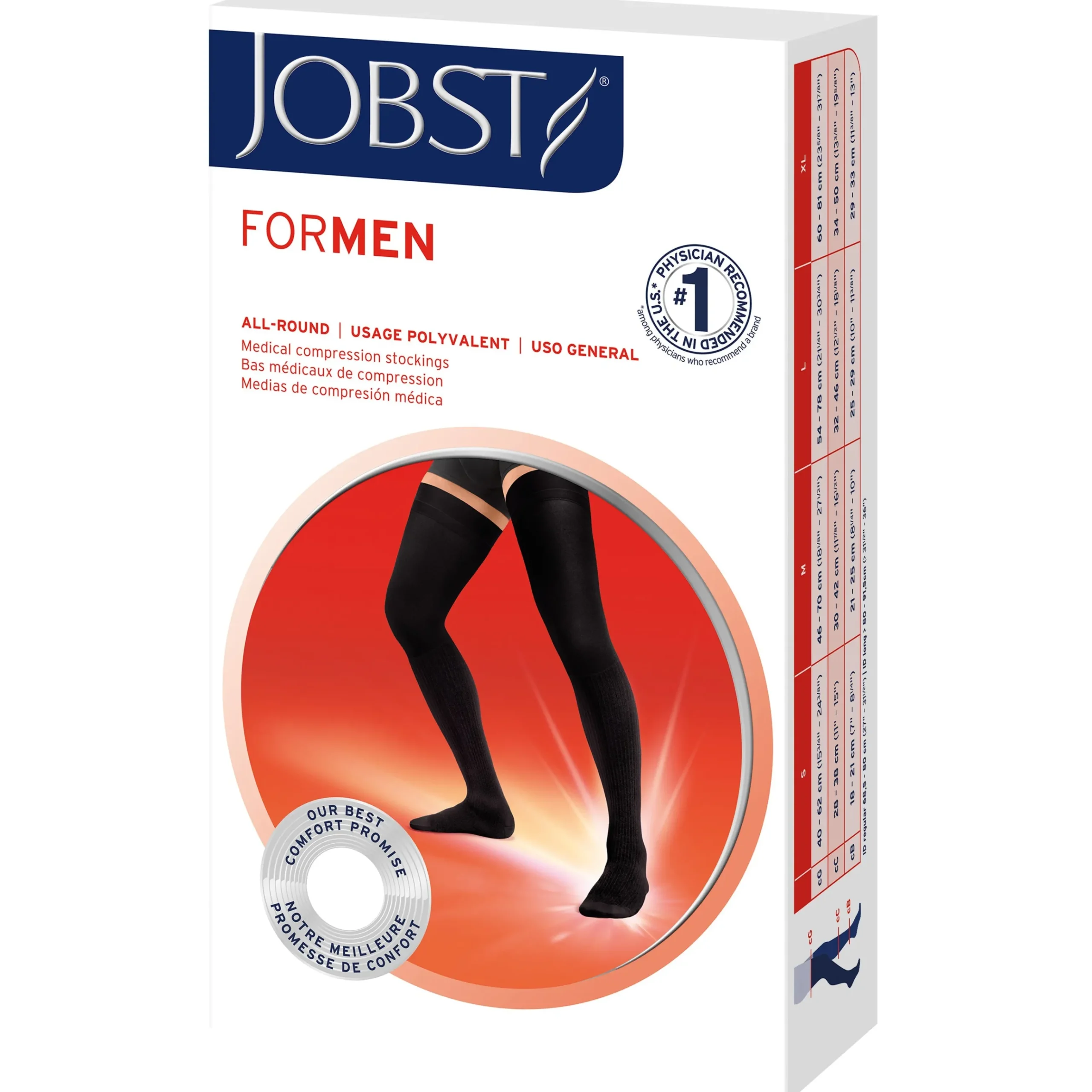 JOBST® forMen Thigh High w/ Micro Dotted Band 15-20 mmHg, Open Toe
