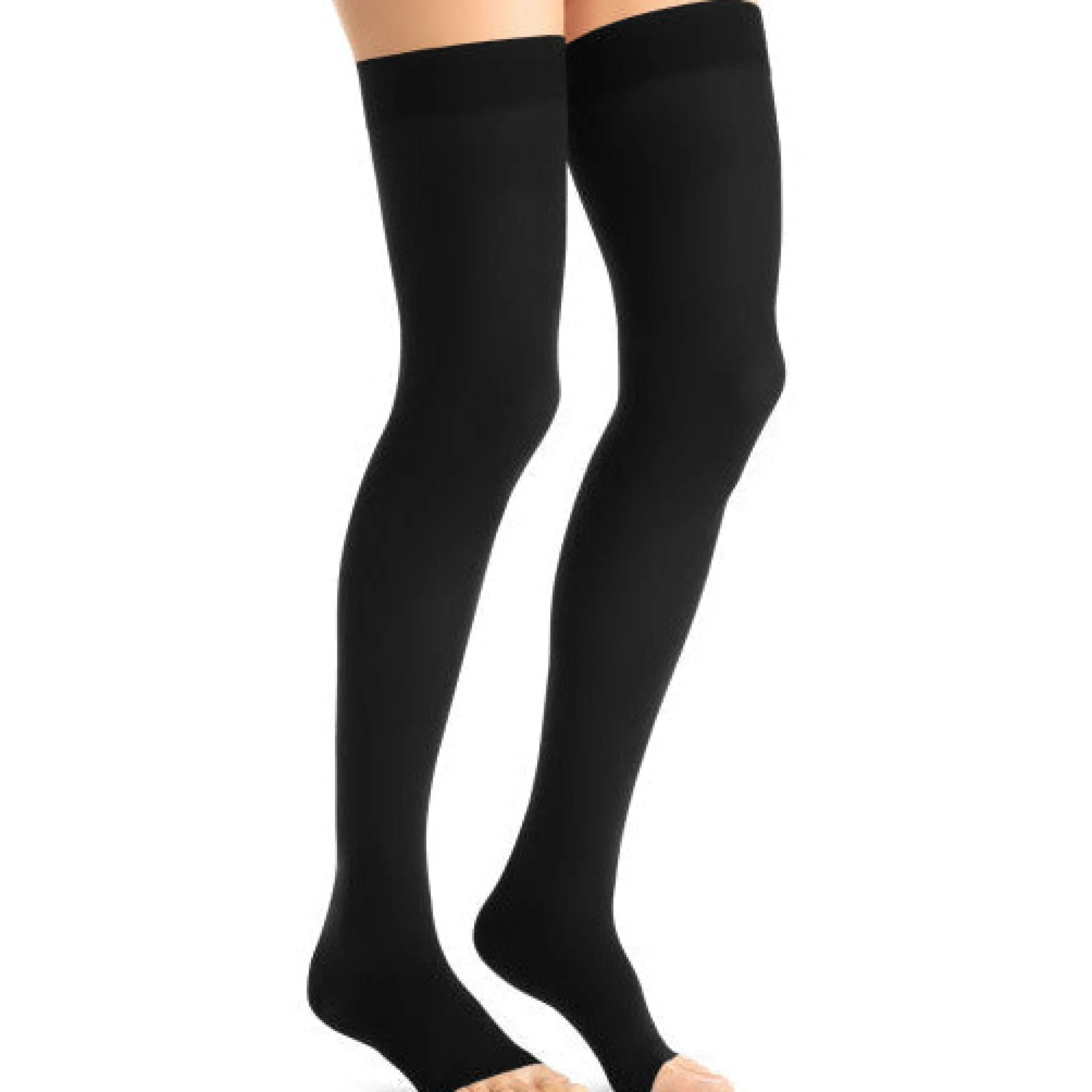 JOBST® Opaque Women's Thigh High 15-20 mmHg w/ Silicone Dot Top Band, Open Toe