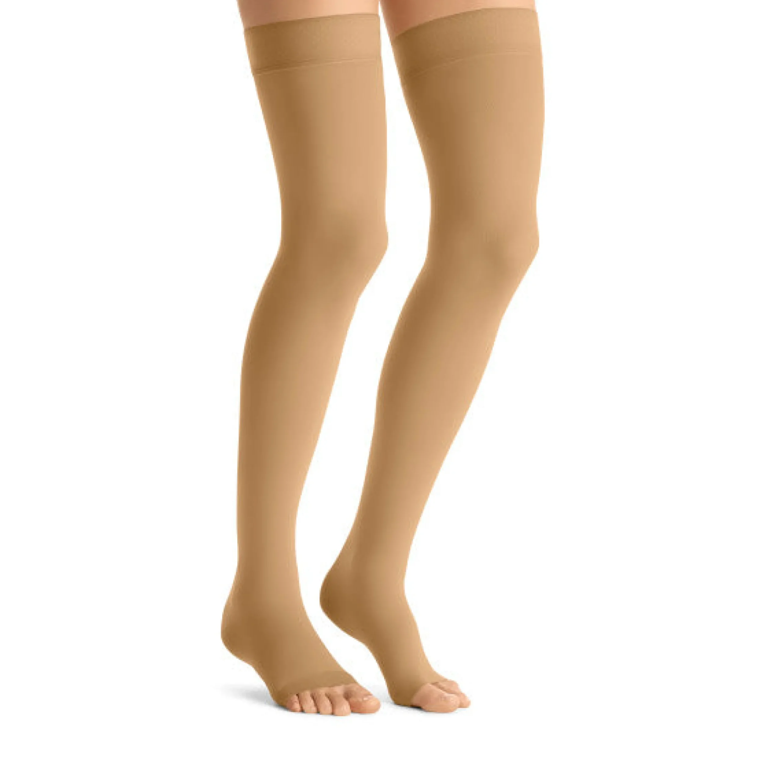 JOBST® Opaque Women's Thigh High 15-20 mmHg w/ Silicone Dot Top Band, Open Toe