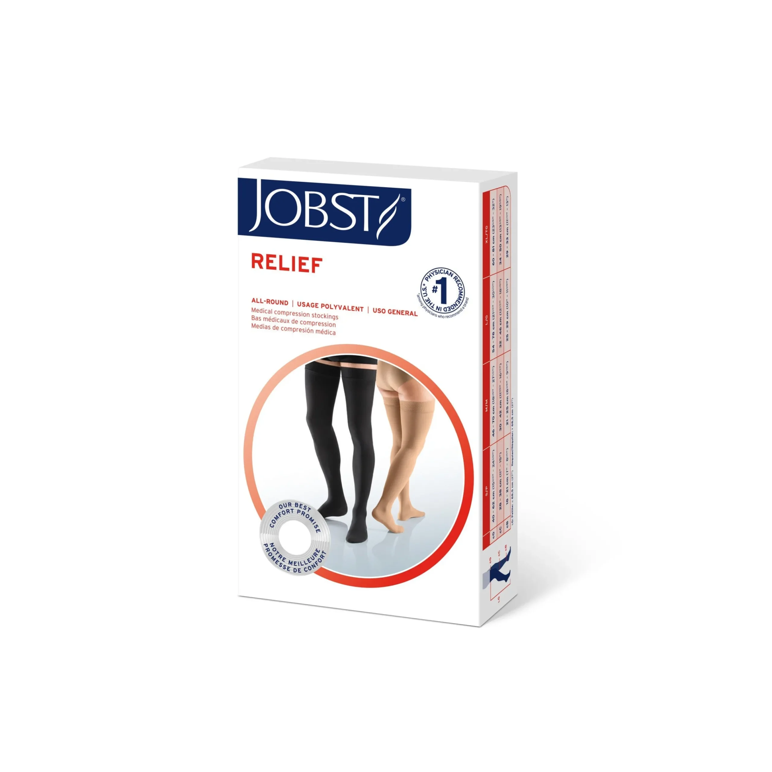 JOBST® Relief Thigh High 15-20 mmHg w/ Silicone Top Band , Open Toe