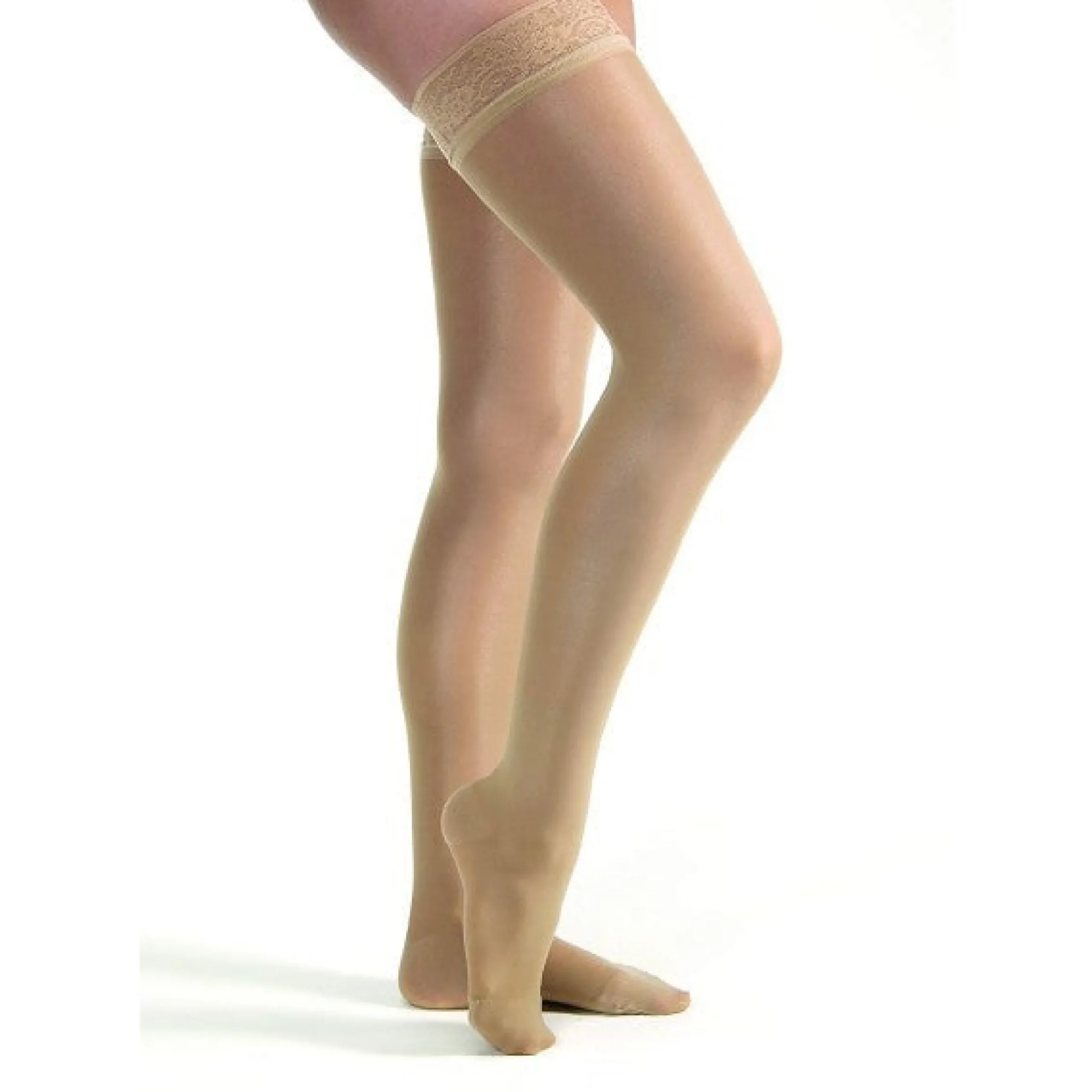 JOBST® UltraSheer Women's Thigh High 15-20 mmHg w/ Lace Silicone Top Band