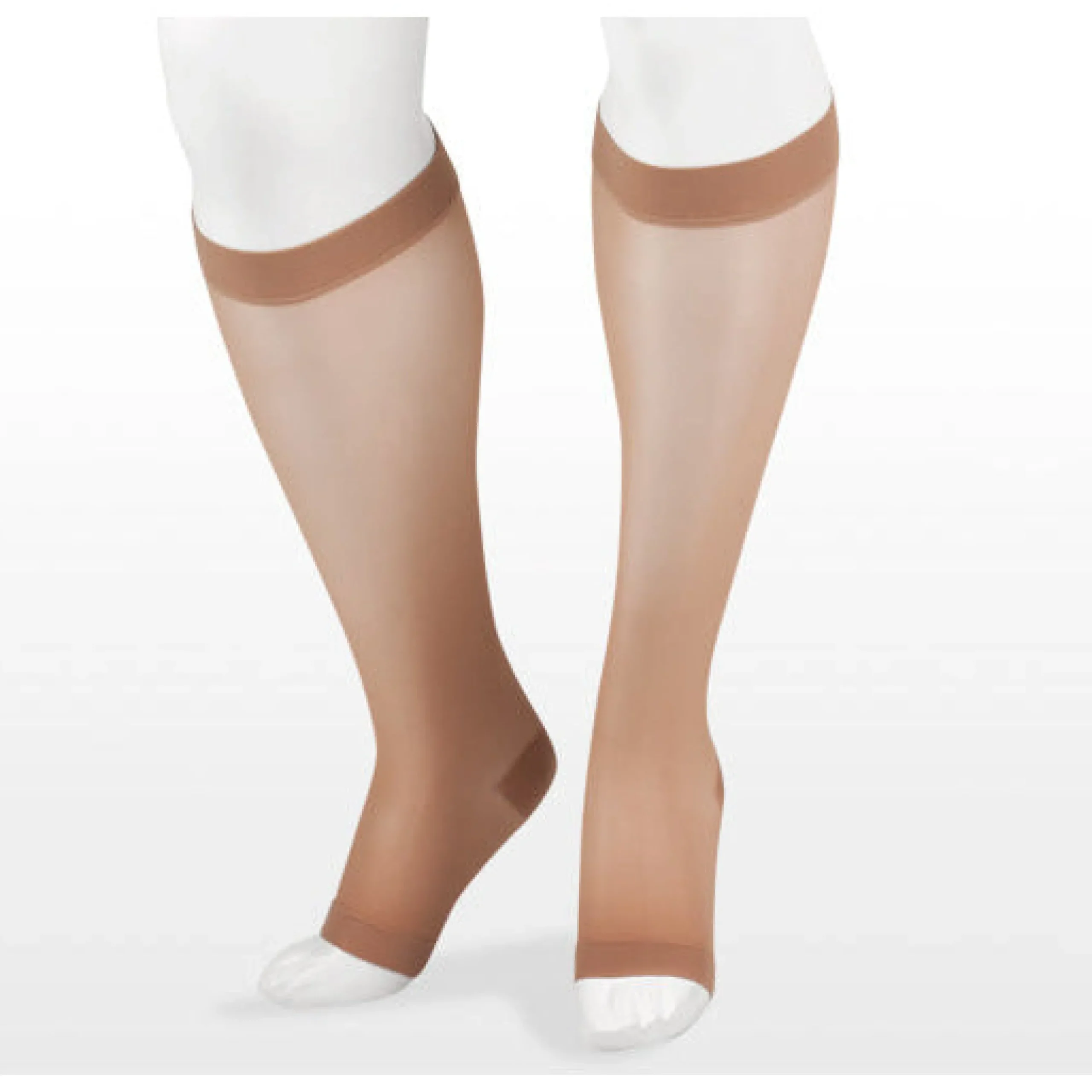 Juzo Naturally Sheer Knee High 15-20 mmhg, Open Toe