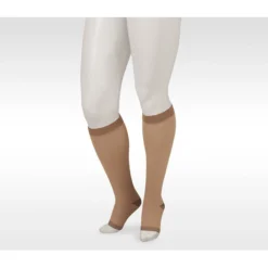 Juzo Soft Silver Knee High 30-40 mmHg w/ Silicone Band, Open Toe