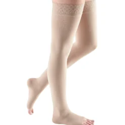 Mediven Comfort Thigh High 20-30 mmHg, Open Toe w/ Lace Silicone Top Band