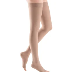 Mediven Plus Thigh High 40-50 mmHg, Open Toe w/ Silicone Beaded Top Band