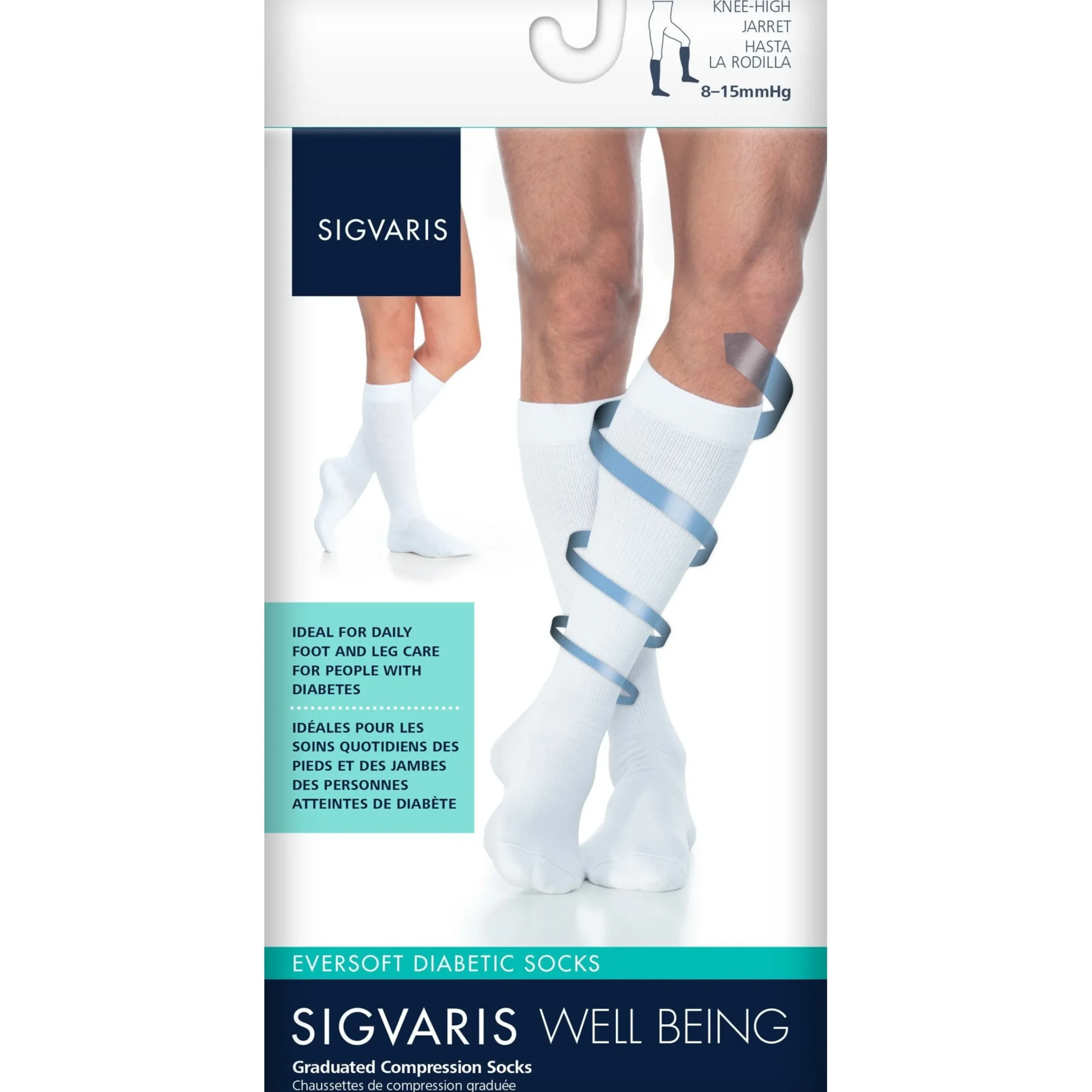 Sigvaris Eversoft Diabetic Knee High 8-15 mmHg