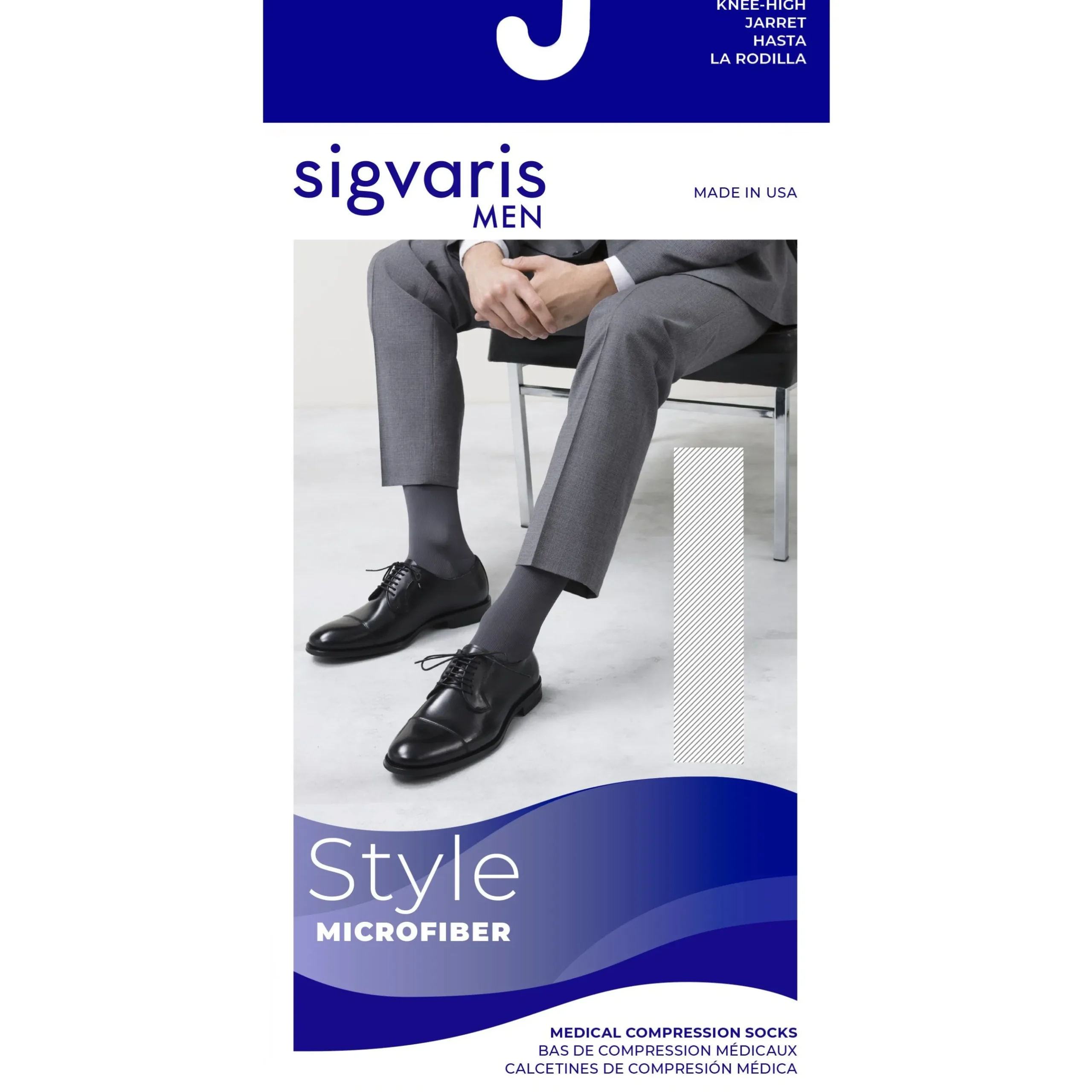 Sigvaris Microfiber Men's Knee High 20-30 mmHg