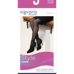 Sigvaris Sheer Women's Pantyhose 15-20 mmHg, Open Toe