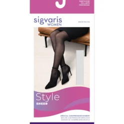 Sigvaris Sheer Women's Pantyhose 30-40 mmHg, Open Toe