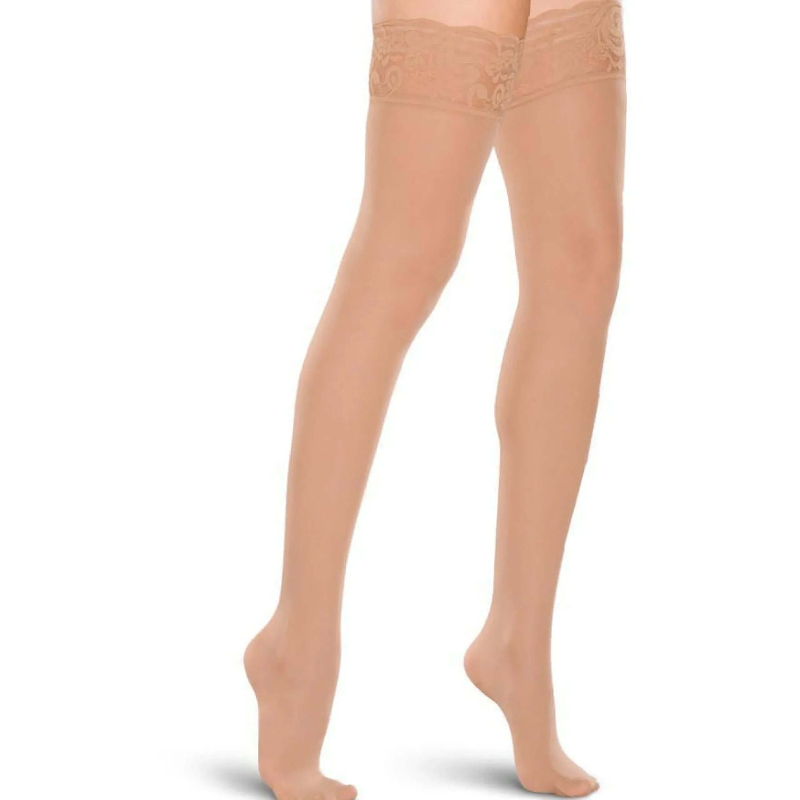 Therafirm® Women's Thigh High 15-20 mmHg w/ Lace-Top Band