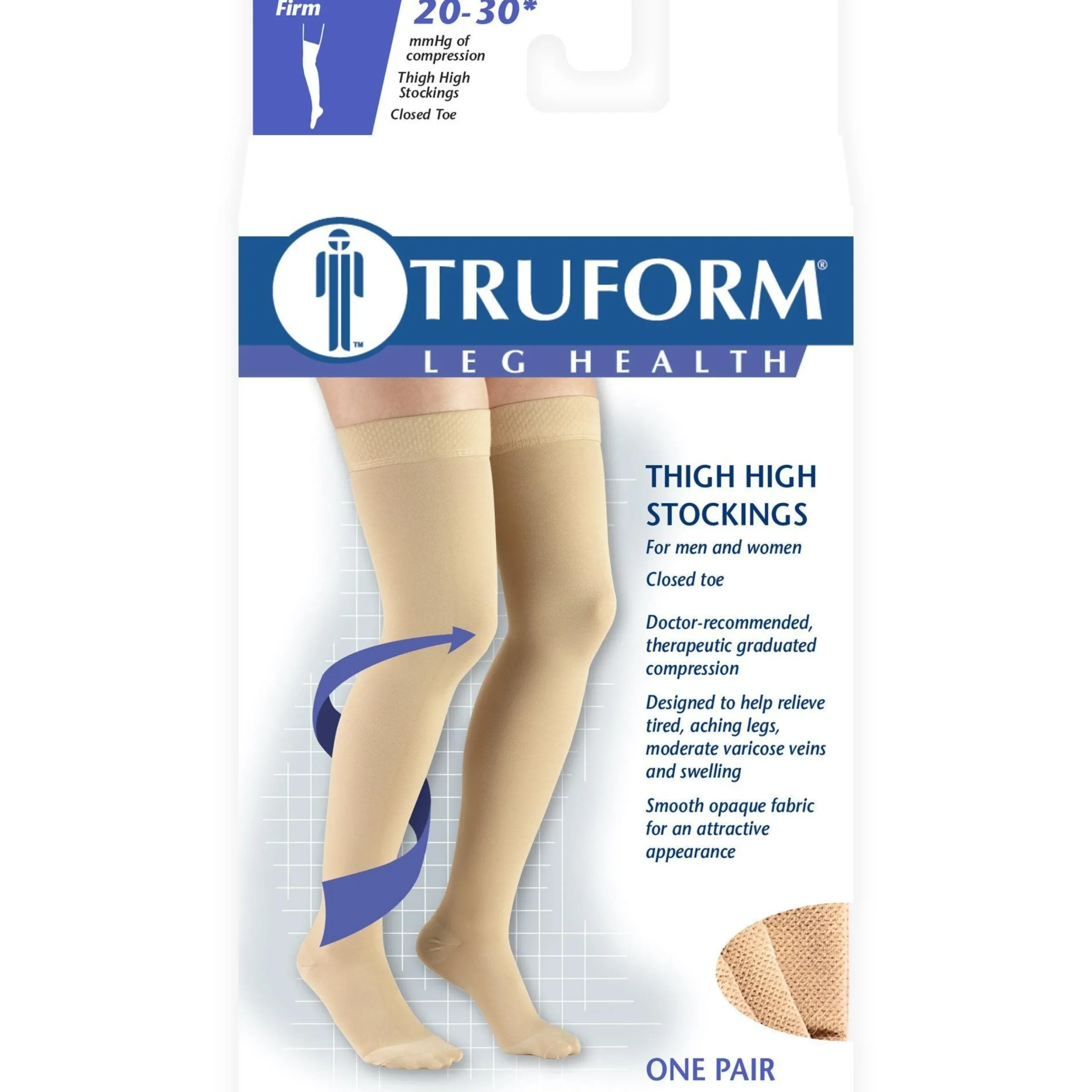 TRUFORM® Thigh High 20-30 mmHg w/ Silicone Dot Top