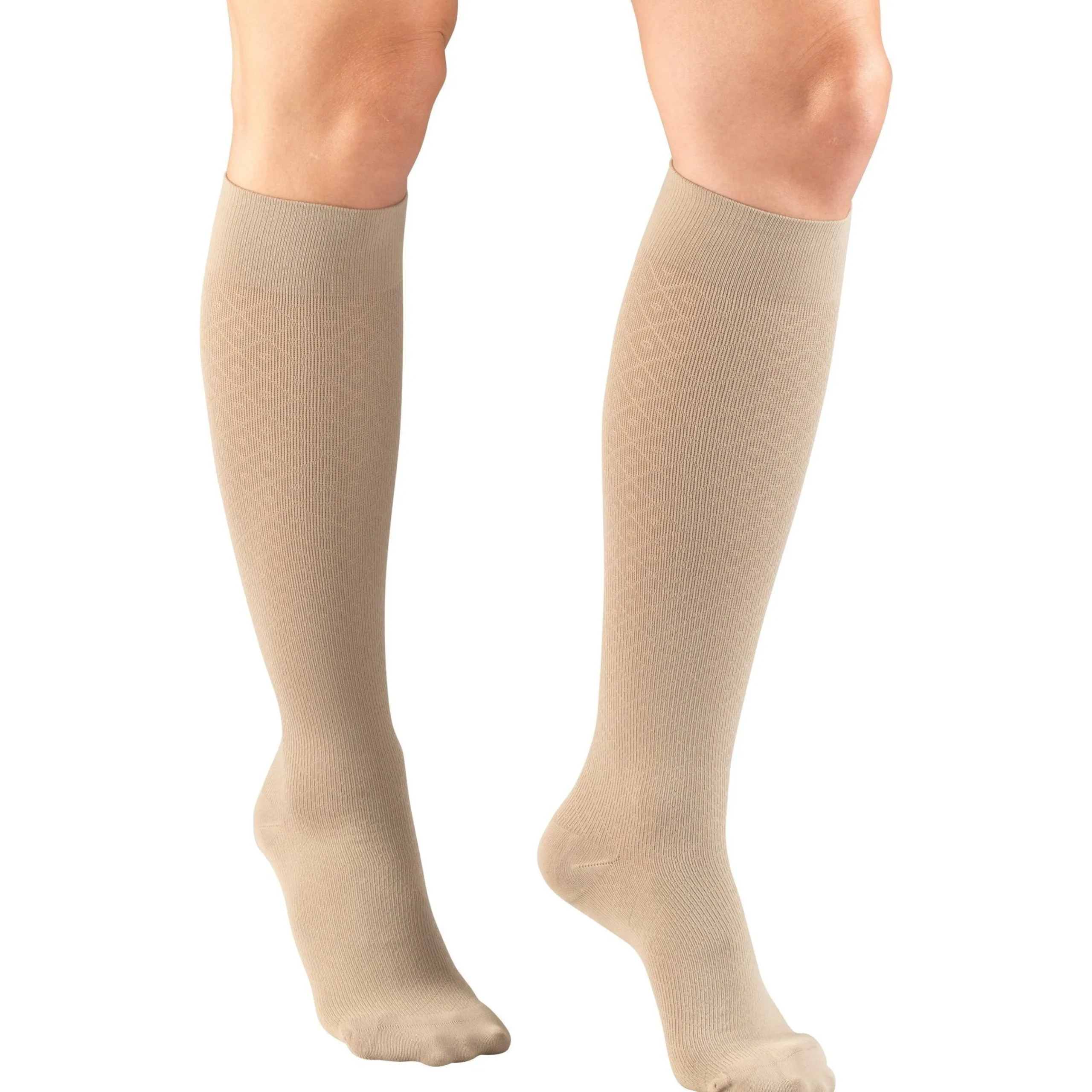 TRUFORM® Women's Trouser Knee High 15-20 mmHg, Diamond Pattern